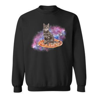 宇宙の猫とピザ スウェットシャツ - Kawaiitshirt