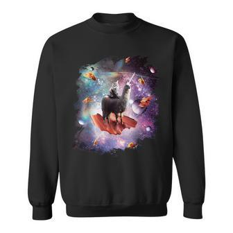 宇宙猫乗馬ユニコーン ラマ ベーコン&タコス スウェットシャツ - Kawaiitshirt