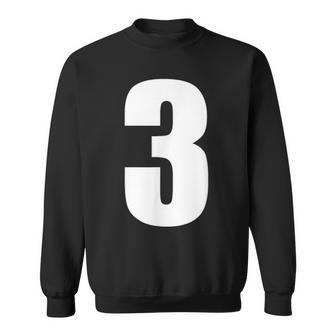数字 3 数字 無地 白 数字 スウェットシャツ - Kawaiitshirt