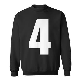 数字 四 数字 4 プレーン 白 数字 スウェットシャツ - Kawaiitshirt
