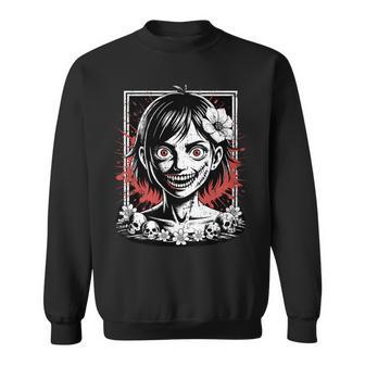 日本のゴス 不気味なエモ Y2k 日本ホラー アニメ 漫画 長袖tシャツ スウェットシャツ - Kawaiitshirt