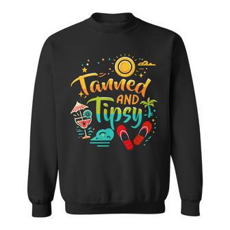 日焼けしてほろ酔い ビーチ 夏休み 面白い スウェットシャツ - Kawaiitshirt