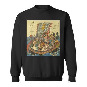 歌川広重作 宝船 七福神 スウェットシャツ - Kawaiitshirt