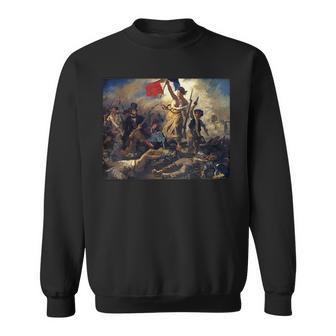 民衆を導く自由の女神／ドラクロワ【世界の名画】（高精細画質）フランス革命 ウジェーヌ・ドラクロワ 美術館アート スウェットシャツ - Kawaiitshirt
