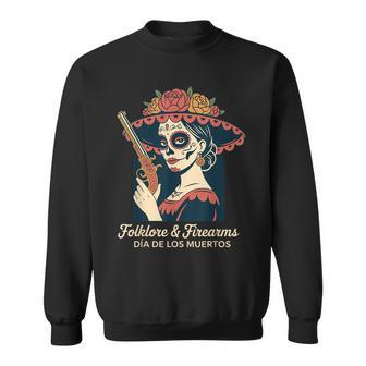 民間伝承・銃器 カラベラ・カトリーナ ディア・デ・ロス・ムエルトス スウェットシャツ - Kawaiitshirt