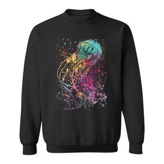 水彩画のクラゲアート。 スウェットシャツ - Kawaiitshirt
