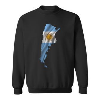 波状 アルゼンチン国旗 アルゼンチン地図 スウェットシャツ - Kawaiitshirt