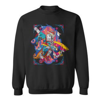 浮世絵シリーズ 踊る猫芸妓 サバトラ スウェットシャツ - Kawaiitshirt