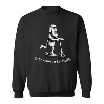 混乱を引き起こすためにオフ ダジャレ モアイ スクーター ミーム 像 ユーモア スウェットシャツ - Kawaiitshirt