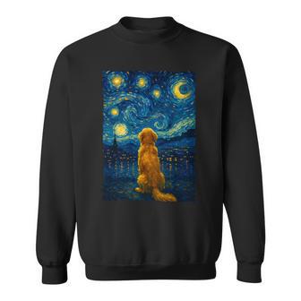 犬 天体観測 ゴッホ 夜空 ゴールデンレトリバー ラブラドール 長袖tシャツ スウェットシャツ - Kawaiitshirt
