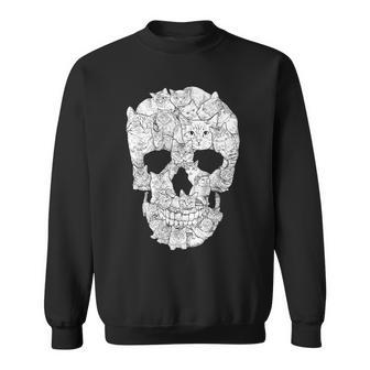 猫 スカル キティ スケルトン ハロウィン コスチューム アイデア スウェットシャツ - Kawaiitshirt