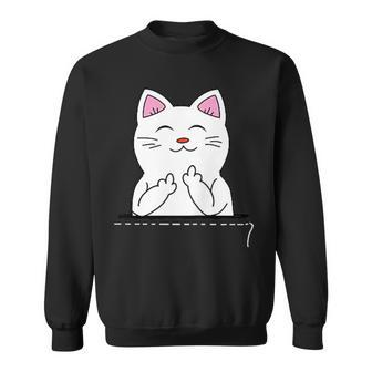 猫 中指 おもしろバッグ スウェットシャツ - Kawaiitshirt