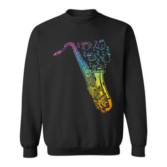 猫とサックスのサクソフォン楽器 スウェットシャツ - Kawaiitshirt