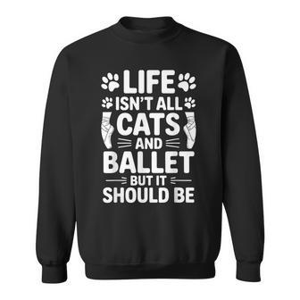 猫とバレエ バレリーナ おもしろバレエ スウェットシャツ - Kawaiitshirt