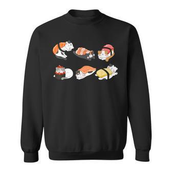 猫好き 寿司好き おもしろい 和食 猫寿司 スウェットシャツ - Kawaiitshirt