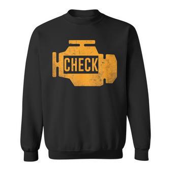 琥珀色の車のエンジンダッシュボード警告灯 面白いメカニック スウェットシャツ - Kawaiitshirt