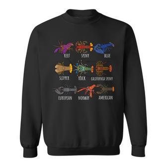 異なるタイプのロブスター種チャート海洋生物学 スウェットシャツ - Kawaiitshirt