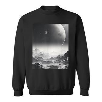 白黒写真 火星月&宇宙写真 スウェットシャツ - Kawaiitshirt