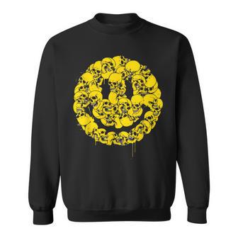 笑顔 顔 絵文字 パンクロック スカル ゴシック ボーンズ スウェットシャツ - Kawaiitshirt