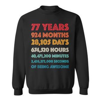 素晴らしい77歳の誕生日ギフト 面白いレトロ 77歳の誕生日 スウェットシャツ - Kawaiitshirt
