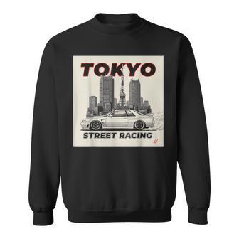 自動車愛好家のための東京ストリートレーシングカーデザイン スウェットシャツ - Kawaiitshirt