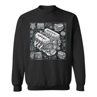 自動車整備士向けの高性能gteエンジン設計図 スウェットシャツ - Kawaiitshirt