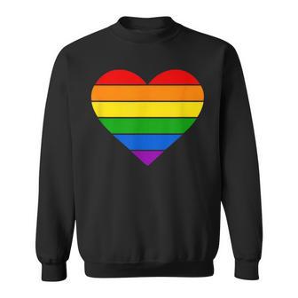 虹 ハート Lgtbq 虹色 虹色の旗 カラフル スウェットシャツ - Kawaiitshirt