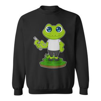 蛙 美容師 はさみ スウェットシャツ - Kawaiitshirt