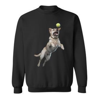 遊び心のあるラブラドールレトリーバー フェッチ 追いかけてテニスボール スウェットシャツ - Kawaiitshirt