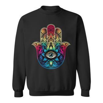 邪眼 呪い 保護 ハムサの手、目を見る邪眼 スウェットシャツ - Kawaiitshirt