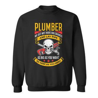 配管レンチクールビンテージスカル配管工 スウェットシャツ - Kawaiitshirt