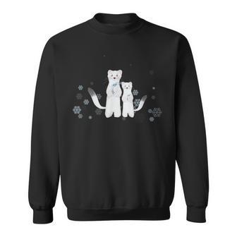 雪の妖精 オコジョの親子 スウェットシャツ - Kawaiitshirt
