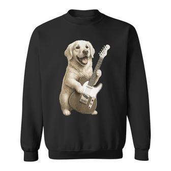 面白いtシャツ ゴールデンレトリバー 犬 ギター イヌ メンズ グッズ かわいい おもしろ 面白い 服 ネタ スウェットシャツ - Kawaiitshirt