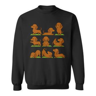 面白いtシャツ ダックスフンド ヨガ イヌ メンズ 犬好き グッズ かわいい おもしろ 面白い 服 ネタ 長袖tシャツ スウェットシャツ - Kawaiitshirt