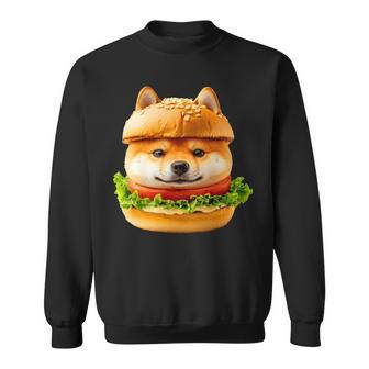 面白いtシャツ 柴犬 犬 イヌ ハンバーガー メンズ 犬好き グッズ かわいい おもしろ 面白い 服 ネタ 長袖tシャツ スウェットシャツ - Kawaiitshirt