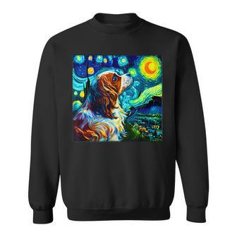面白いtシャツ 犬 キャバリア ゴッホ 星月夜 わんこ メンズ おもしろ グッズ 服 かわいい スウェットシャツ - Kawaiitshirt