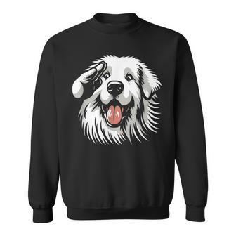 面白いグレート ピレニーズの顔の犬のグラフィック デザイン スウェットシャツ - Kawaiitshirt