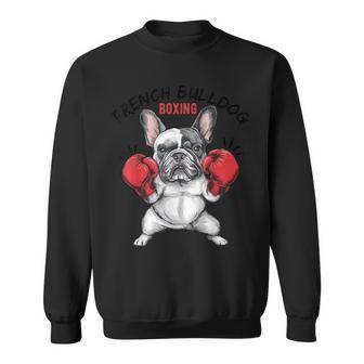 面白いフレンチブルドッグ ボクシング愛好家 ペット 犬 ボクシンググローブ スウェットシャツ - Kawaiitshirt