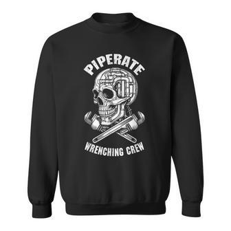 面白い配管工海賊パイペレートスカルレンチクルー配管。 スウェットシャツ - Kawaiitshirt