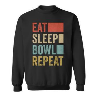 食べる眠るボウルを繰り返す おもしろボウリング スウェットシャツ - Kawaiitshirt