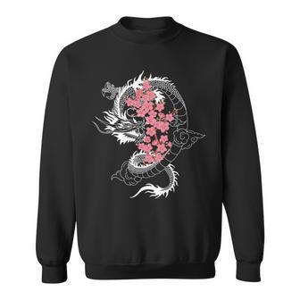 龍 日本の桜文化 長袖tシャツ スウェットシャツ - Kawaiitshirt