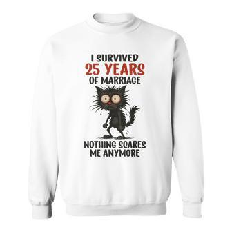 25Th Wedding Anniversary I Survived 25 Years Of Marriage Sweatshirt - Thegiftio UK