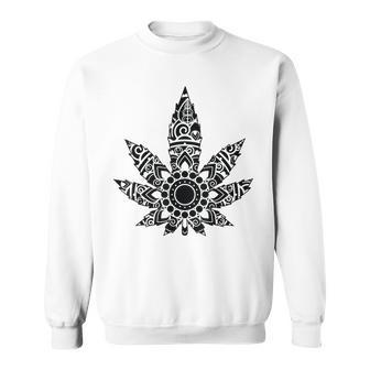 420 ウィードリーフスモーカー マリファナスモーカー メンズ レディース 曼荼羅 スウェットシャツ - Kawaiitshirt