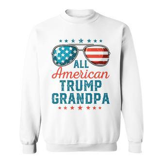 All American Trump Grandpa 4Th Of July Usa Sunglasses Performance Sweatshirt - Monsterry