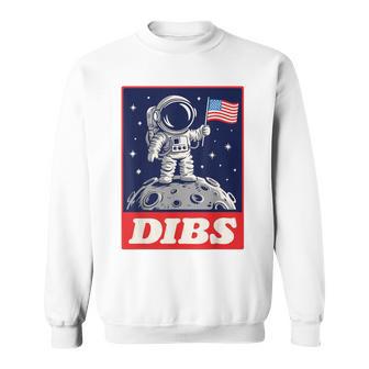 Astronaut Dibs Moon Space Galaxy 4Th Of July American Flag Sweatshirt - Thegiftio UK