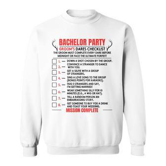 Bachelor Party Matching Checklist Groom's Dare Gag Men's Sweatshirt - Thegiftio UK