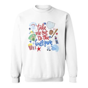 Take Me Out To The Ball Game Softball Baseball Sweatshirt - Monsterry