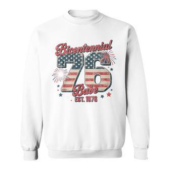 Bicentennial Babe 1976 50Th Birthday Vintage Flag Sweatshirt - Thegiftio