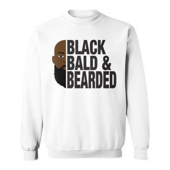 Black Bald And Bearded Face African American Father's Day Sweatshirt - Thegiftio UK