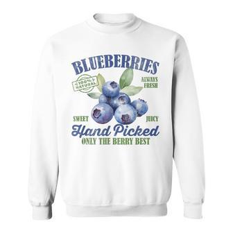 Blueberries Juicy Delicious Sweet Blueberry Retro Graphic Sweatshirt | Seseable UK